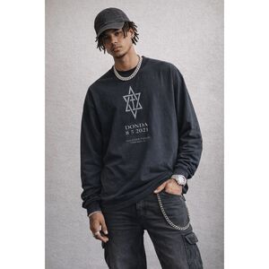 Donda Kanye West Black Sweatshirt Band Tour Long Sleeve Tee Top Mens Size Medium